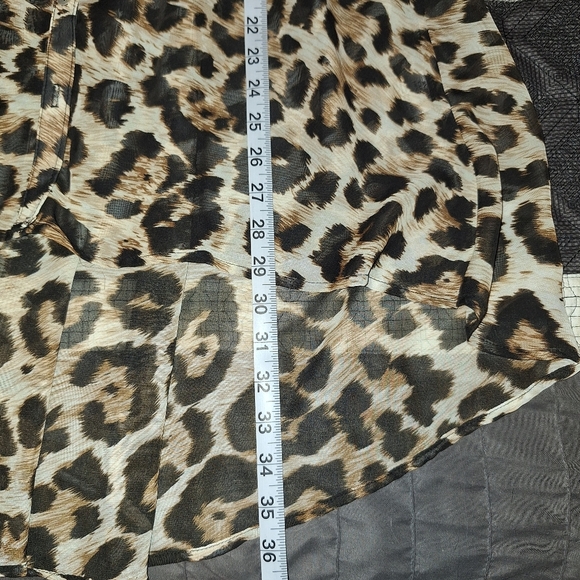 Ivy Jane Leopard Print Semi-Sheer Boho Hi Low Tunic/Dress Size XS - Picture 9 of 9